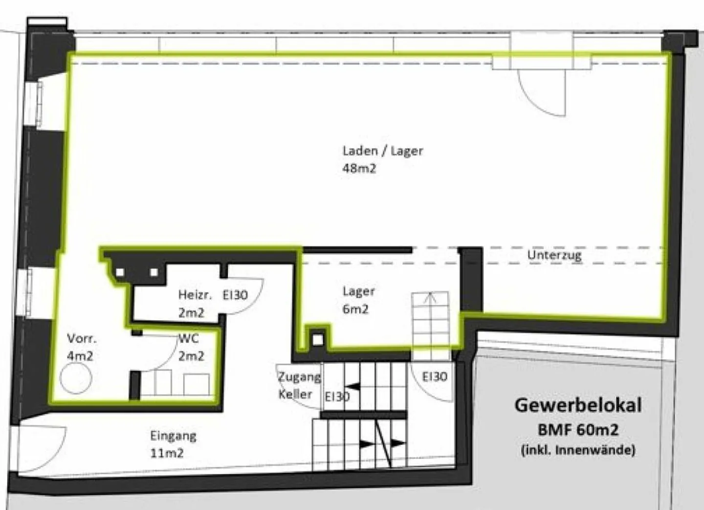 Espace pour votre idée d'entreprise - Propriété commerciale dans le centre de Neunkirch - Photo 1 sur 3