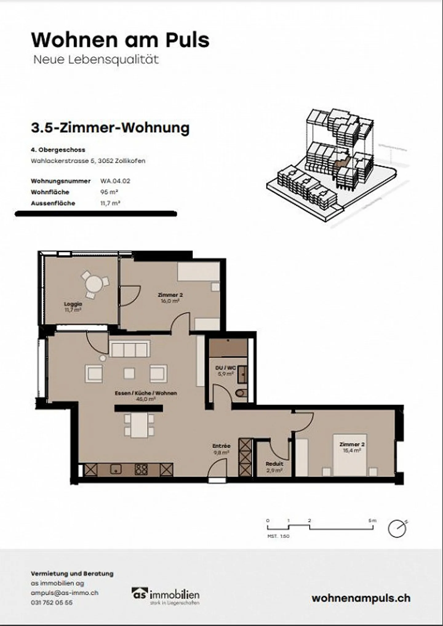 Modern 3.5-room apartment in the heart of Zollikofen - Photo 11 of 11
