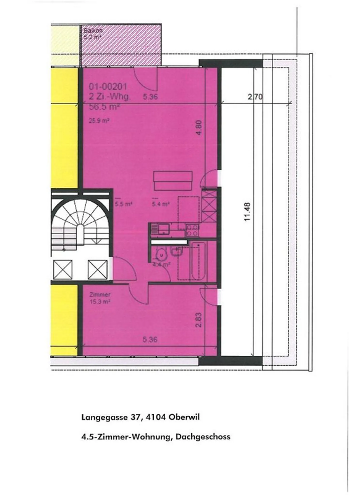 Modern 2.0-room attic apartment with charm - Photo 9 of 9