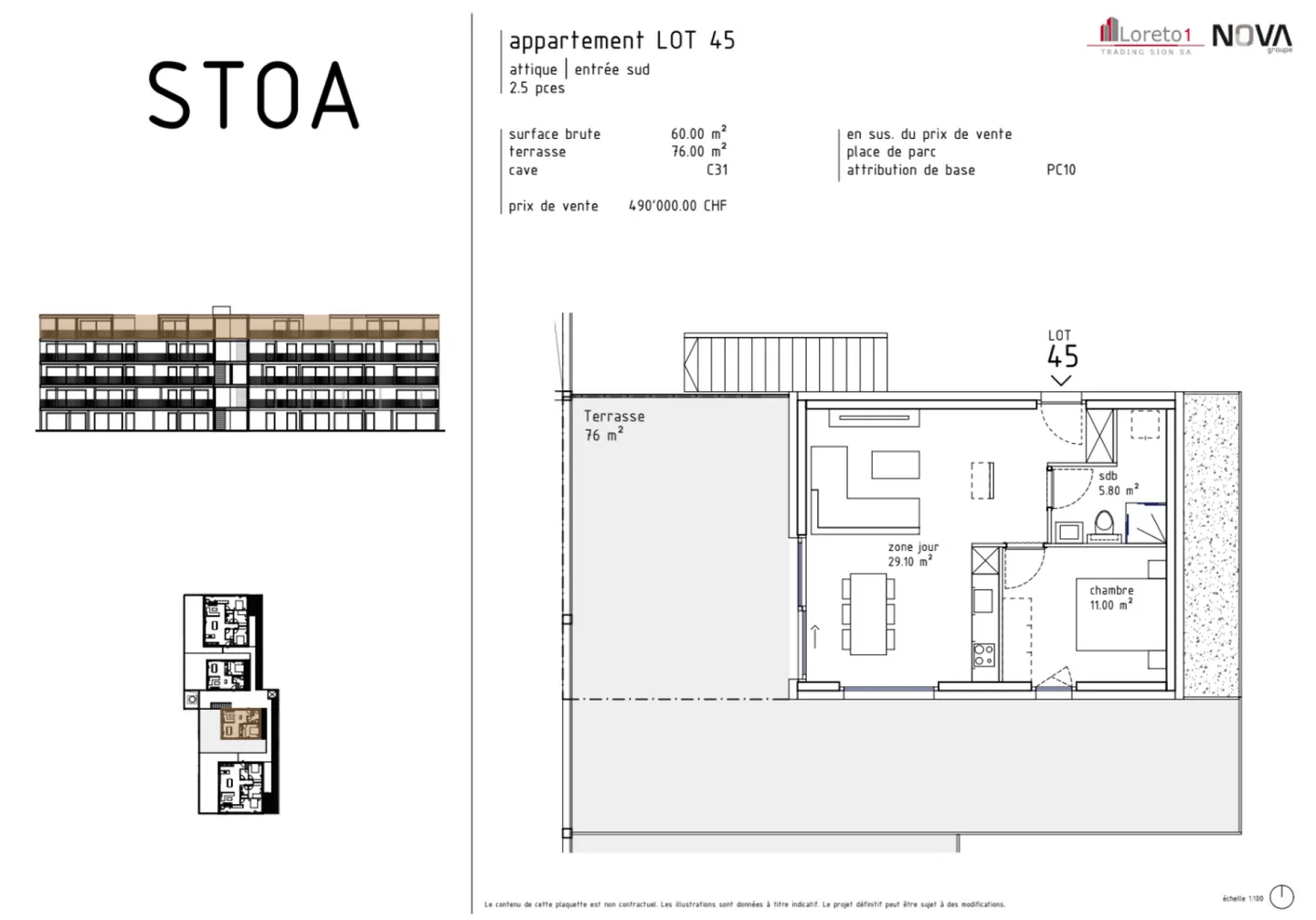 STOA ad Aproz - Appartamento mansardato di 45 m² - Foto 8 di 9
