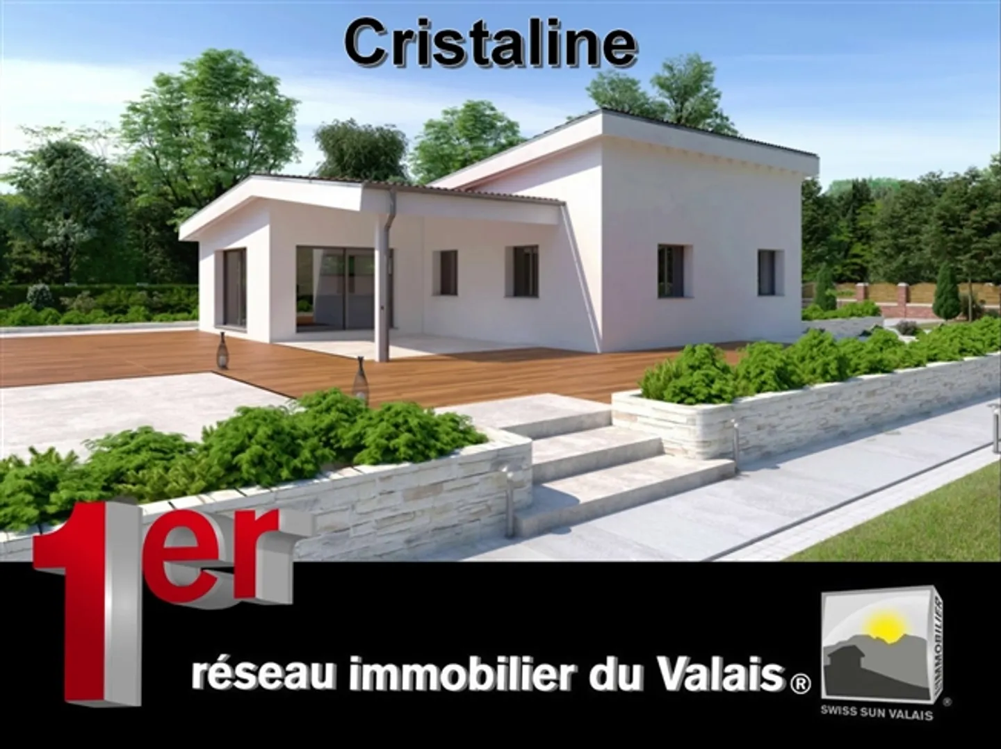 VALAIS / Je suis "CRISTALINE" Belle villa de plain-pied pour la construction de 3,5 pièces de 141 m² à vendre - Photo 1 sur 16