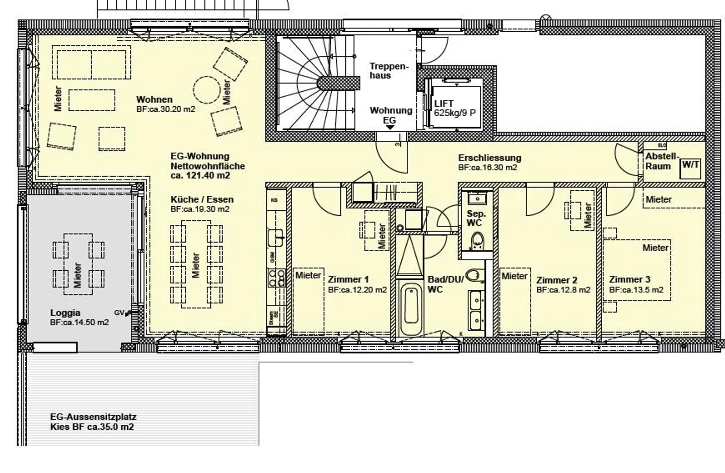 Appartement de 4,5 pièces au rez-de-chaussée dans le quartier privilégié de Rosenberg - Photo 13 sur 13