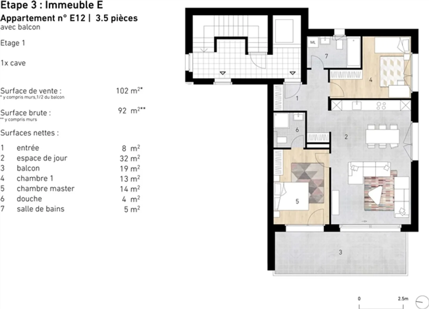 New 3.5 Room Apartment (1st Floor) - Lens - Photo 5 of 6