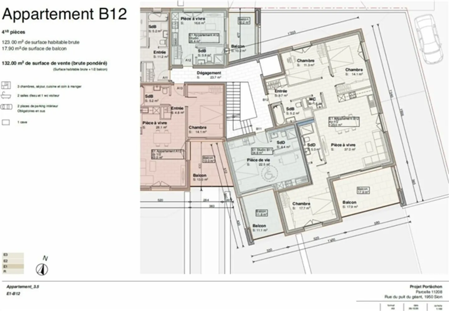 Appartamento 4,5 stanze al primo piano a Sion - Foto 9 di 11