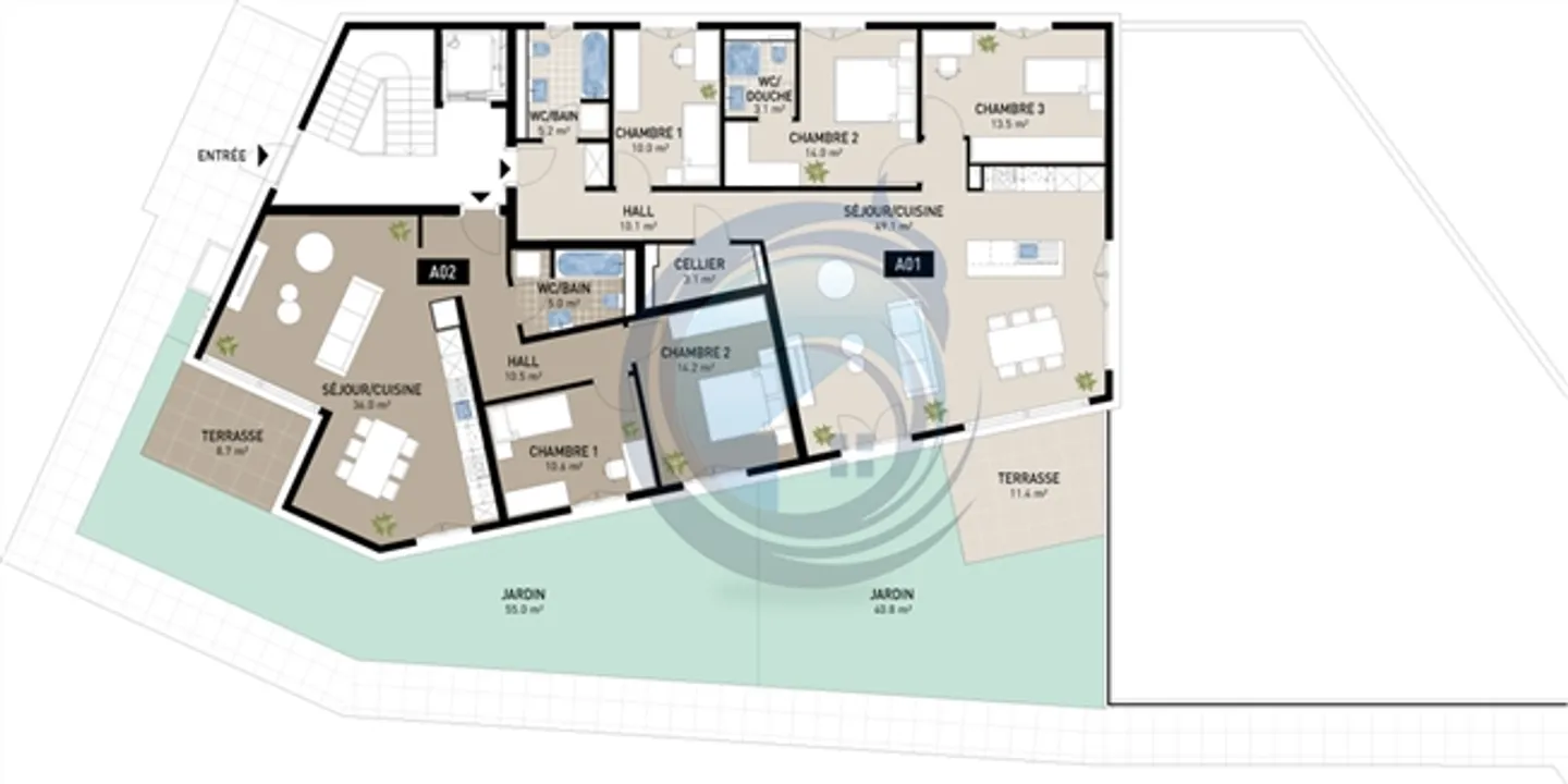 BEL APPARTEMENT 3.5 PIÈCES AVEC TERRASSE ET JARDIN - Photo 6 sur 7