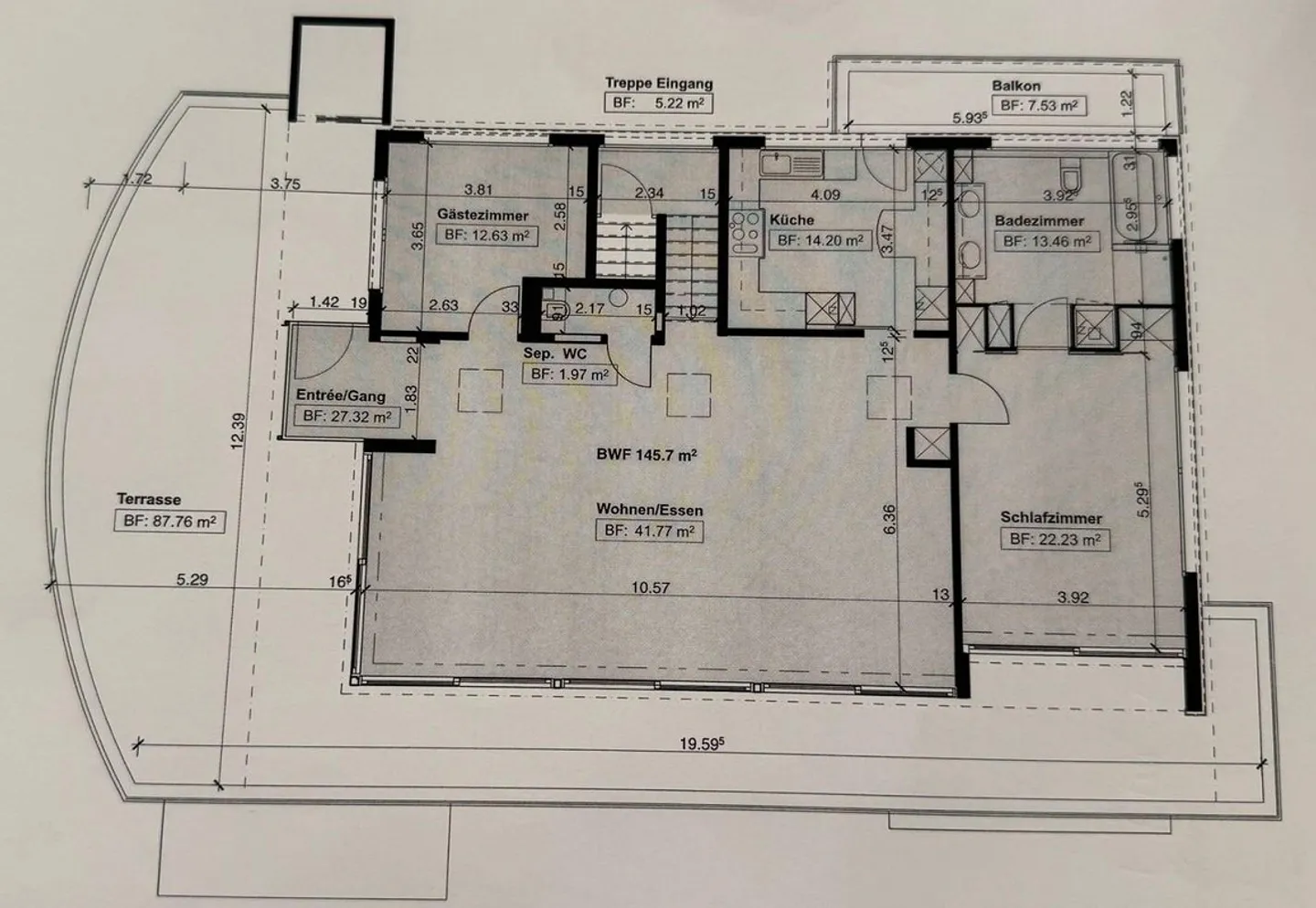 Appartement penthouse spacieux et lumineux de 3,5 pièces avec grande terrasse - Photo 13 sur 13
