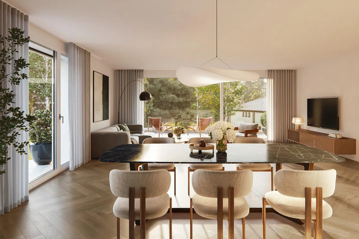 Appartement de rêve de 6,5 pièces avec jardin - Photo 2 sur 4