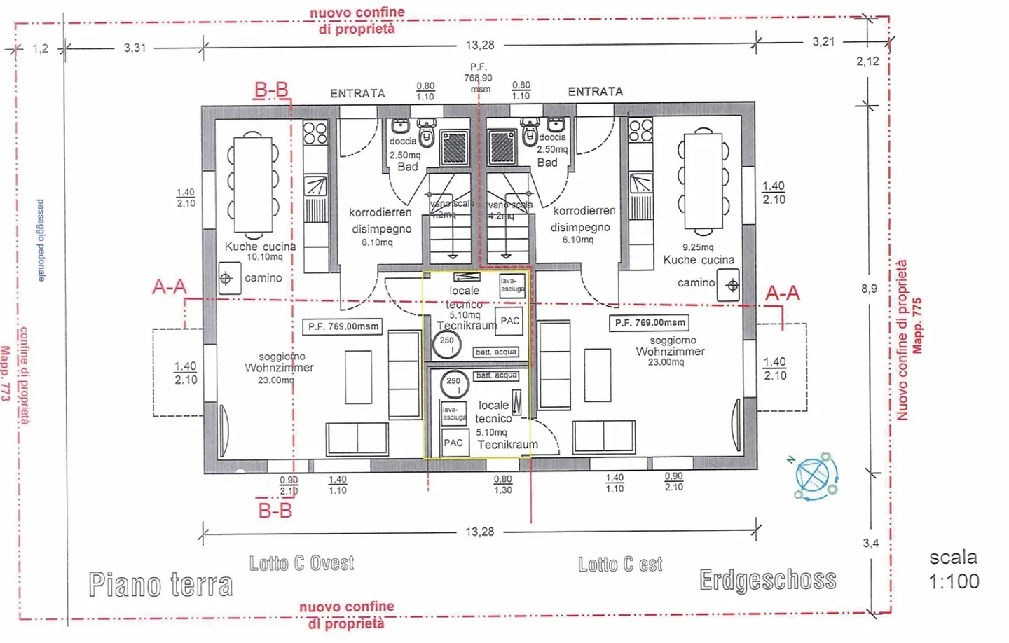 NEUBAU IN FAIDO  DOPPELHAUSHÄLFTE 4,5 ZIMMER MIT GARTEN UND MOUNTAIN VIEW - Foto 3 von 11
