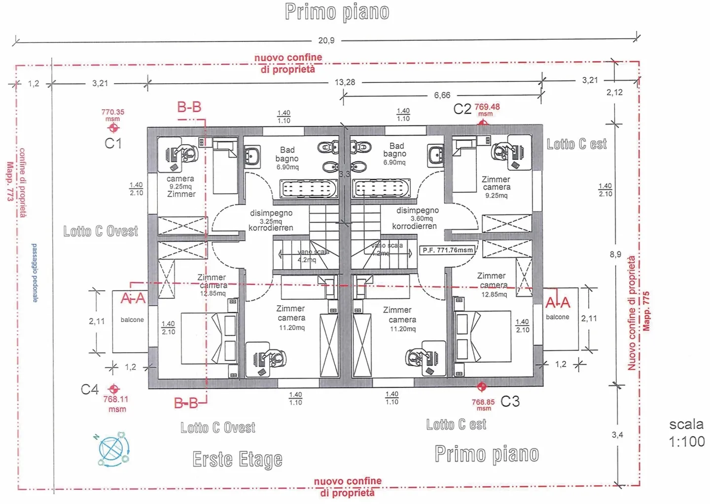 NEUBAU IN FAIDO  DOPPELHAUSHÄLFTE 4,5 ZIMMER MIT GARTEN UND MOUNTAIN VIEW - Foto 4 von 11
