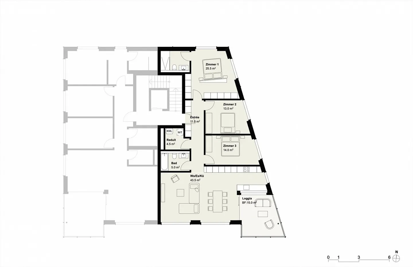 4.5 room new apartment with loggia 3.B - Photo 6 of 9