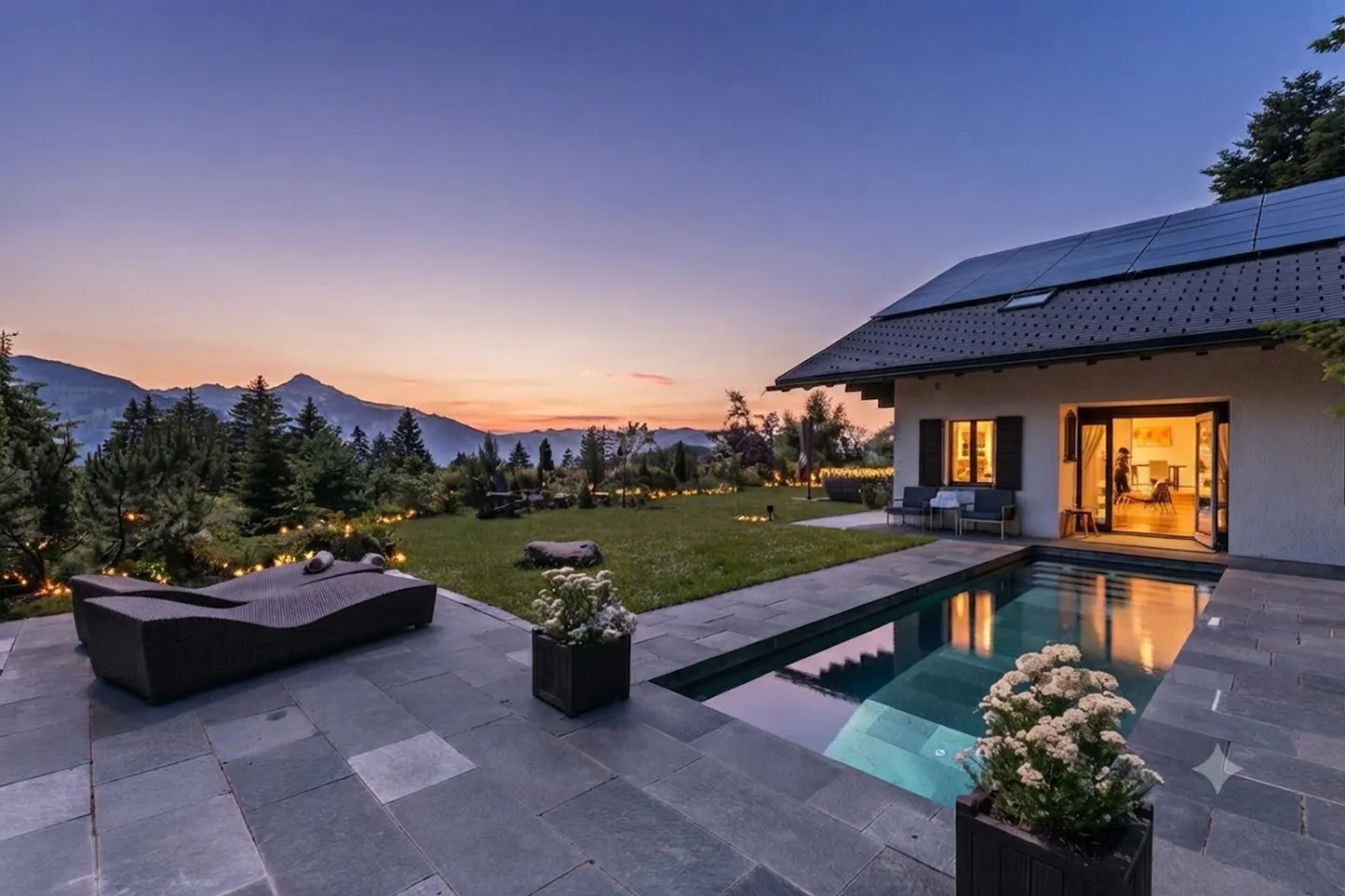 Spacious chalet with heated pool and stunning view of the Alps - Photo 1 of 13