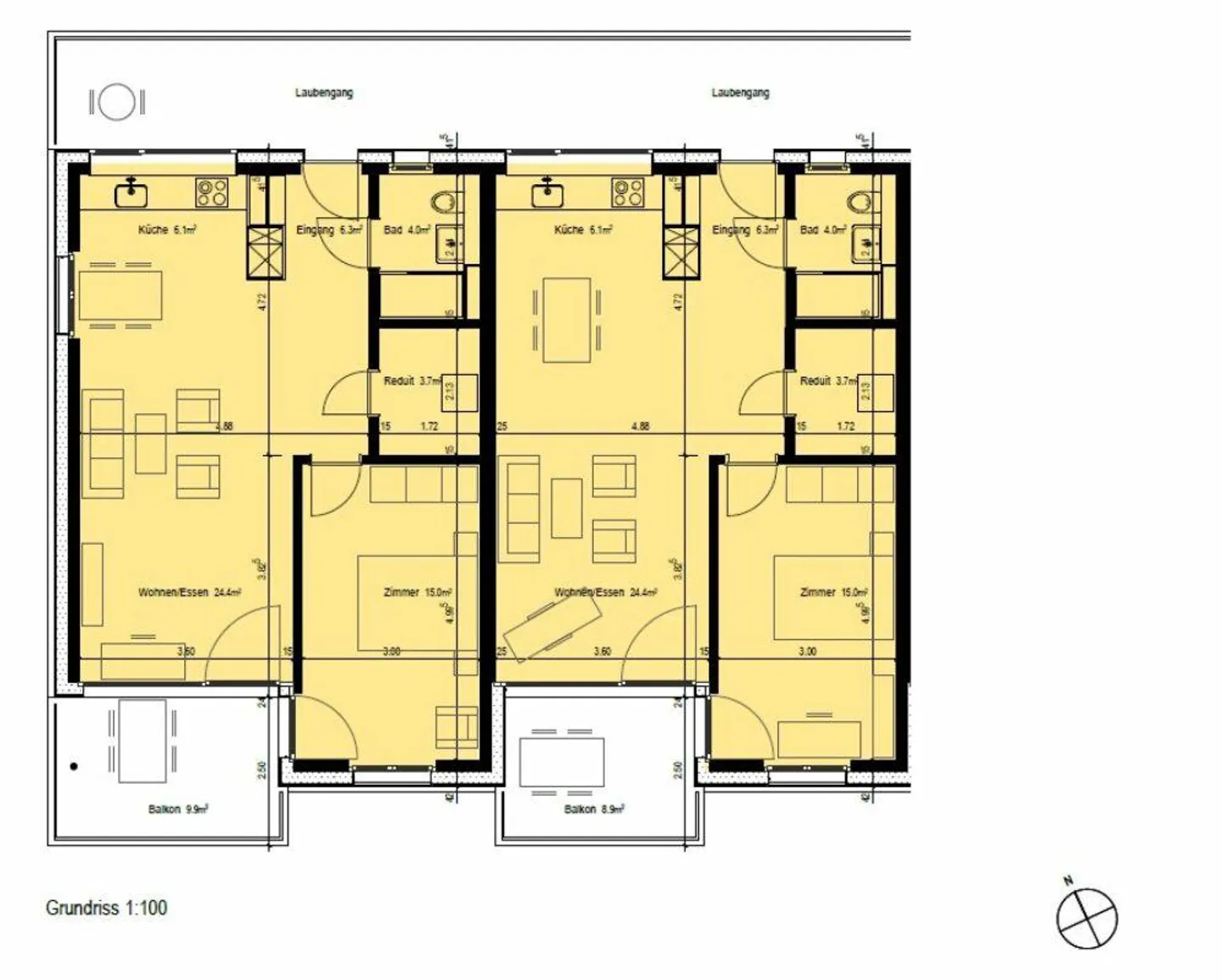 Modernes Apartment mit Innenhof - Foto 5 von 5