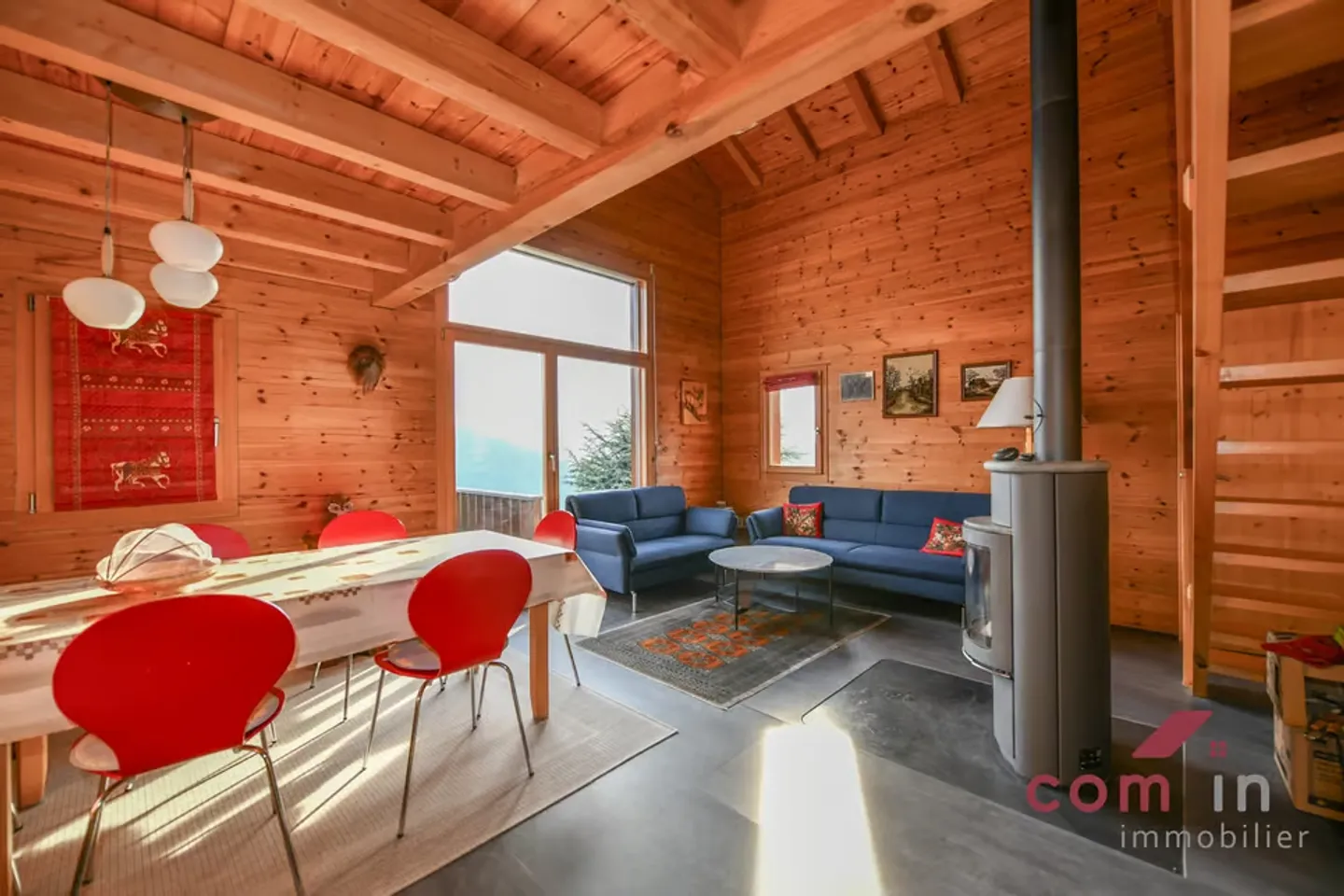 Val d'Hérens, schönes Chalet von 2002 mit atemberaubendem 180° Blick - Foto 6 von 13