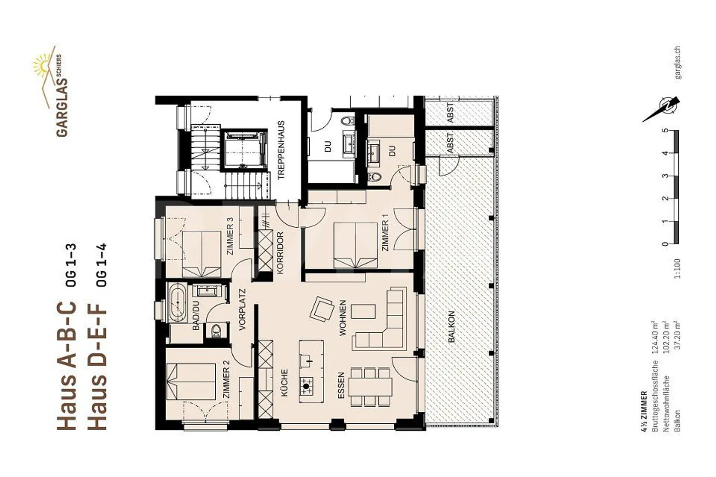 Vivre de manière économe en énergie www.garglas.ch - Appartement de 4½ pièces E3 avec part de l'énergie solaire - Photo 10 sur 10