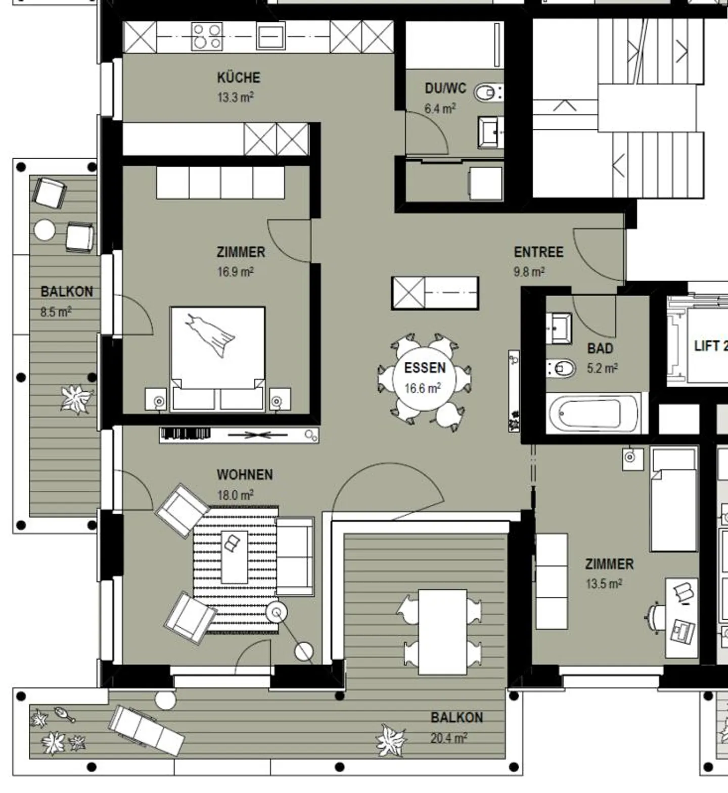 Nearly new 3.5 room apartment in the popular development "Langrüti" for rent! - Photo 13 of 14