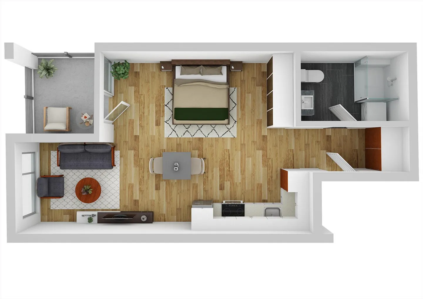 Modernes Apartment mit Loggia - Foto 10 von 11