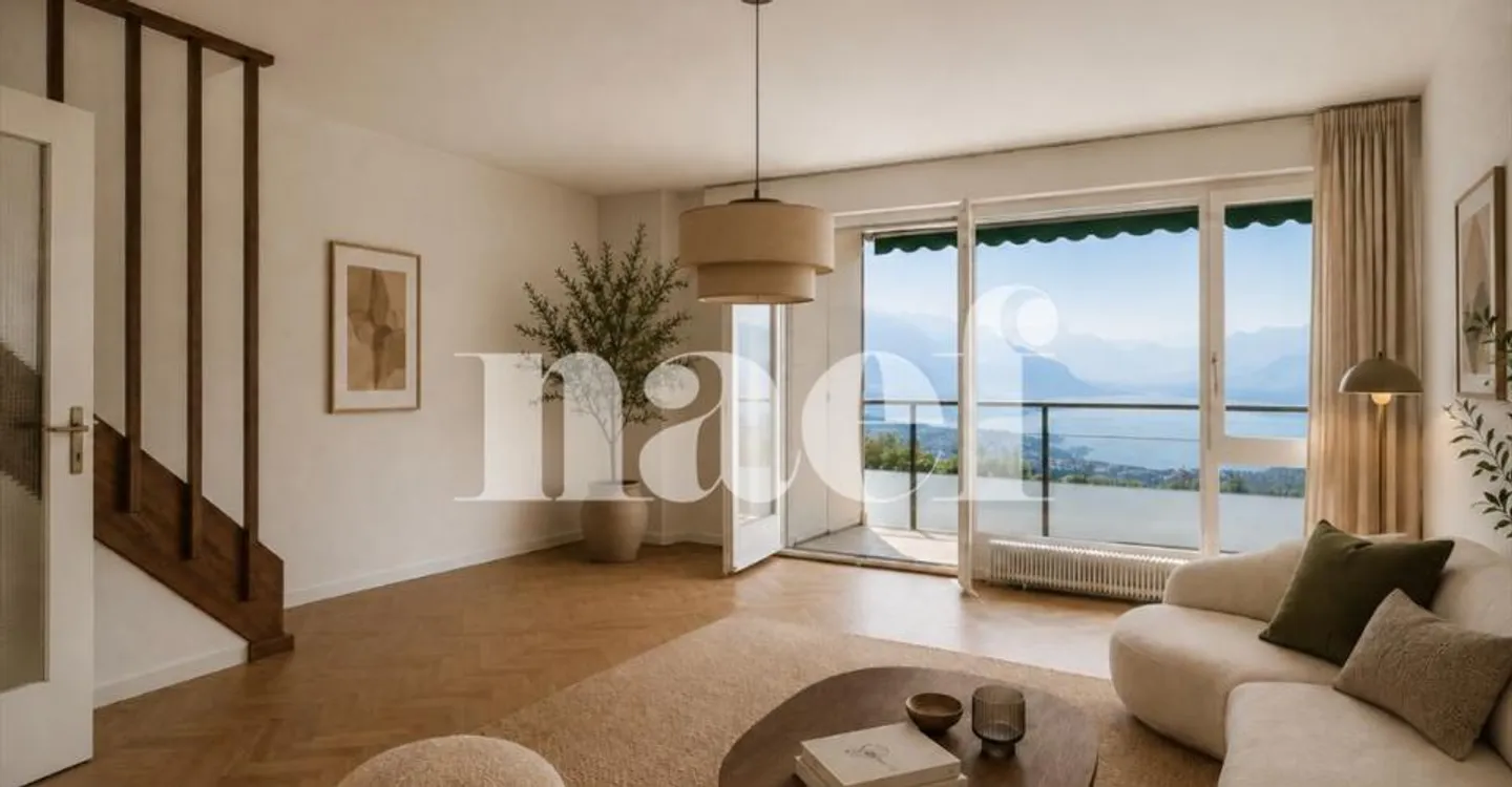 4.5-room duplex apartment with panoramic lake view for sale in Chardonne - Photo 5 of 12