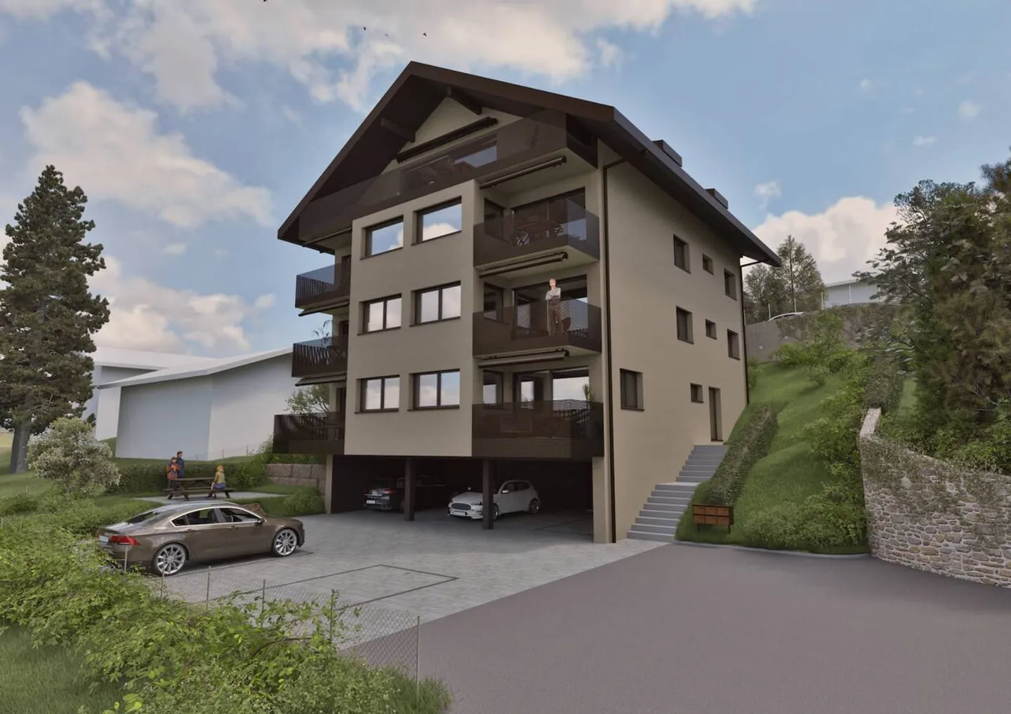 Wunderschöne neue Dachgeschosswohnung mit 4½ im Dachgeschoss mit Balkon und freiem Blick - Foto 1 von 10