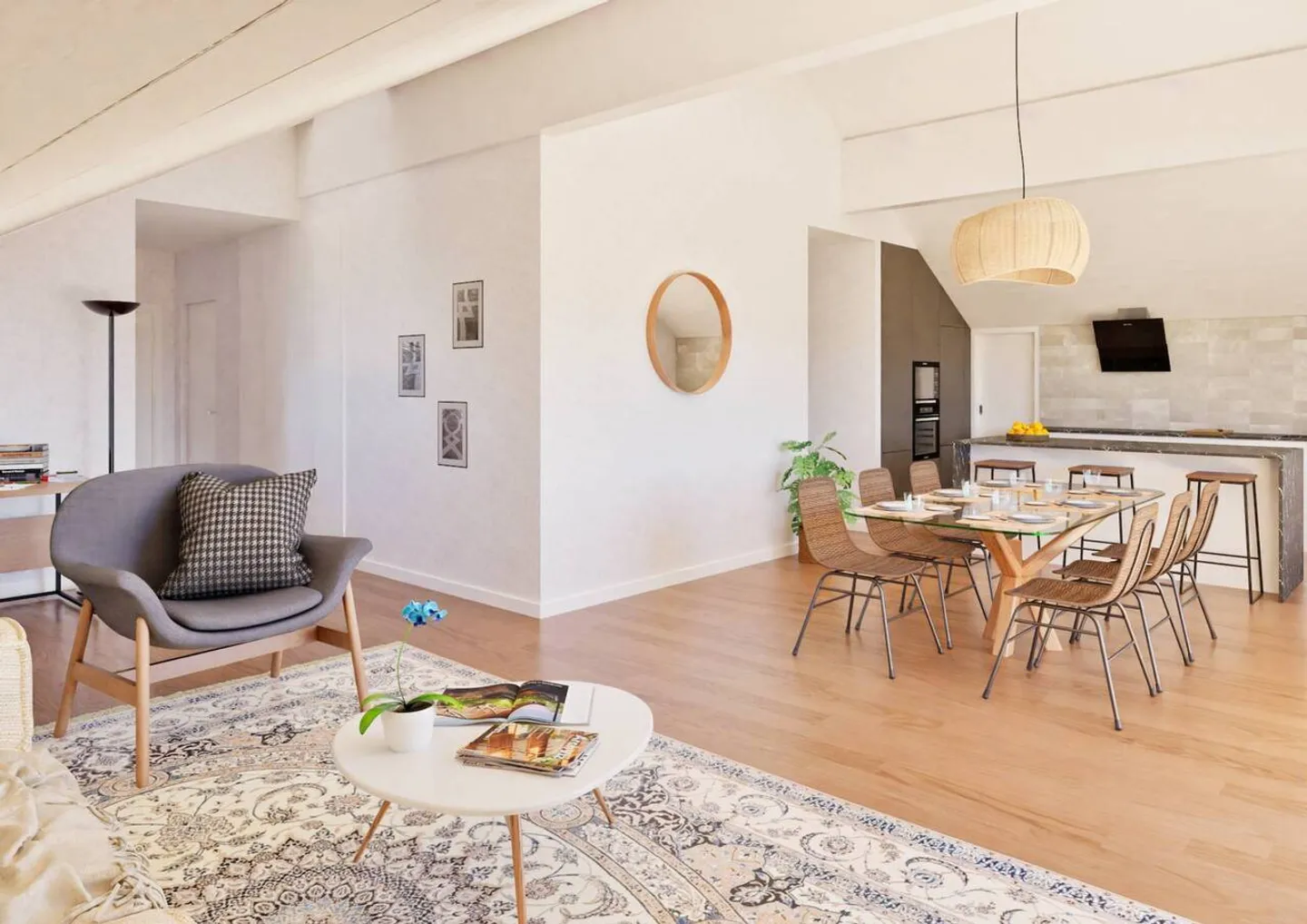 Wunderschöne neue Dachgeschosswohnung mit 4½ im Dachgeschoss mit Balkon und freiem Blick - Foto 3 von 10