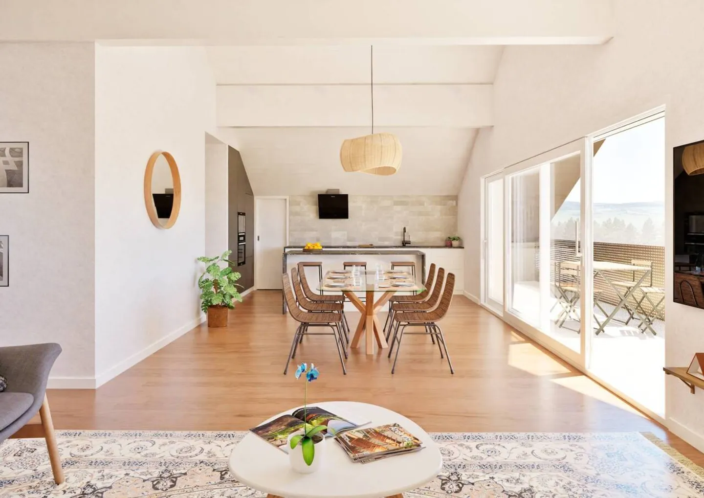 Wunderschöne neue Dachgeschosswohnung mit 4½ im Dachgeschoss mit Balkon und freiem Blick - Foto 4 von 10