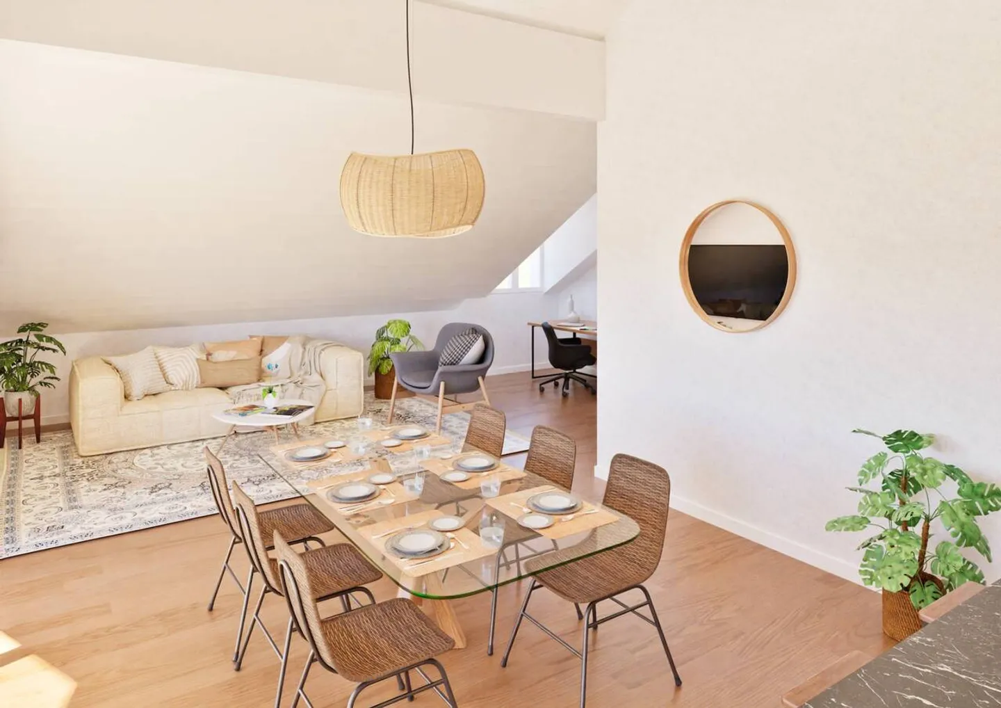 Wunderschöne neue Dachgeschosswohnung mit 4½ im Dachgeschoss mit Balkon und freiem Blick - Foto 6 von 10