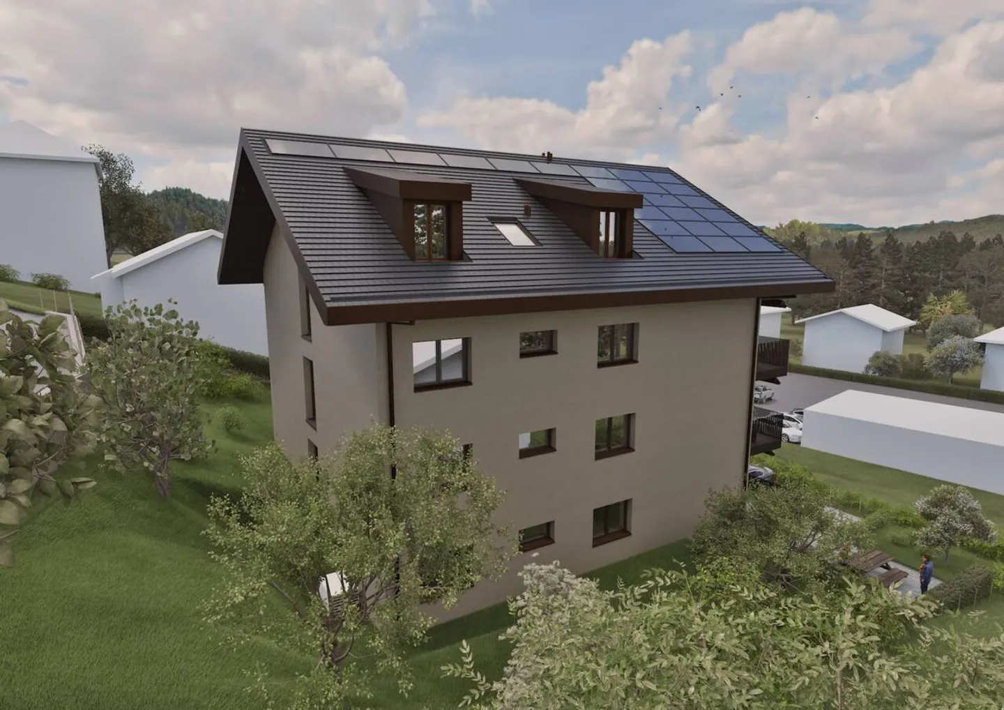 Wunderschöne neue Dachgeschosswohnung mit 4½ im Dachgeschoss mit Balkon und freiem Blick - Foto 9 von 10