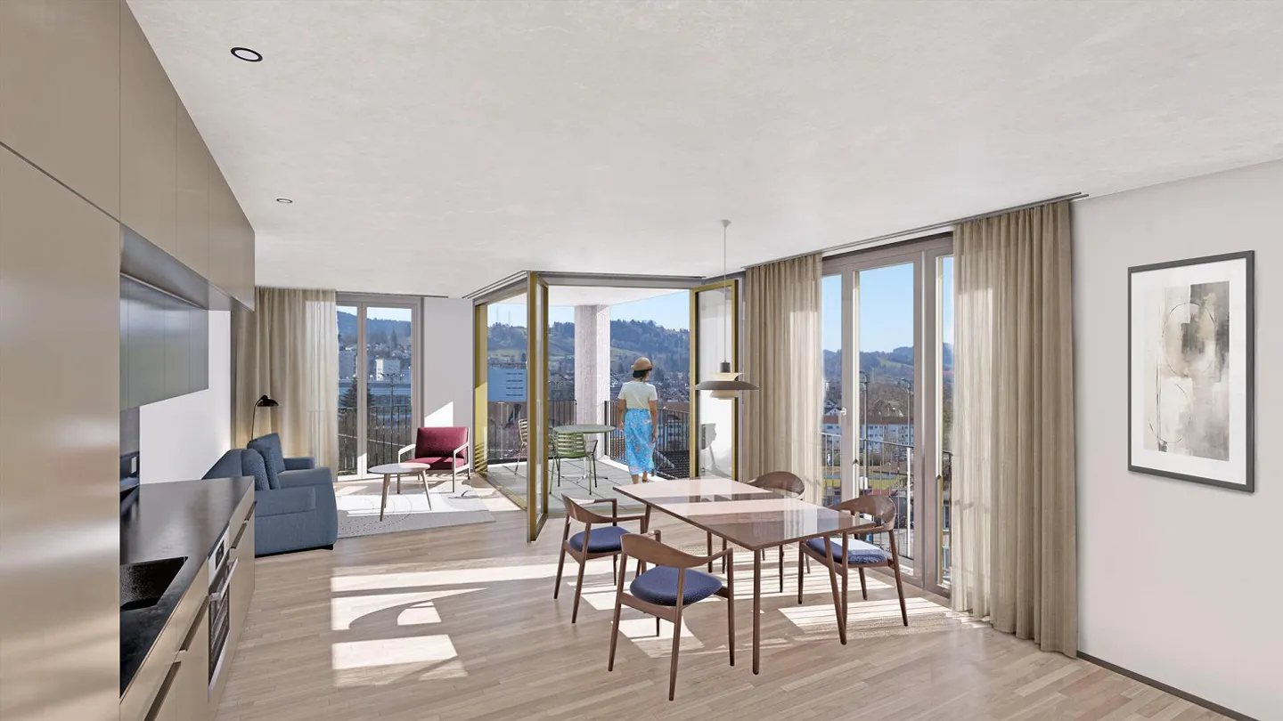 Vivre en ville, vivre au soleil – Appartement attrayant de 3½ pièces dans un emplacement de choix - Photo 3 sur 6