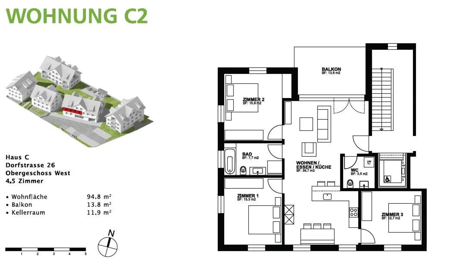 Modernes Apartment in Muolen - Foto 9 von 9