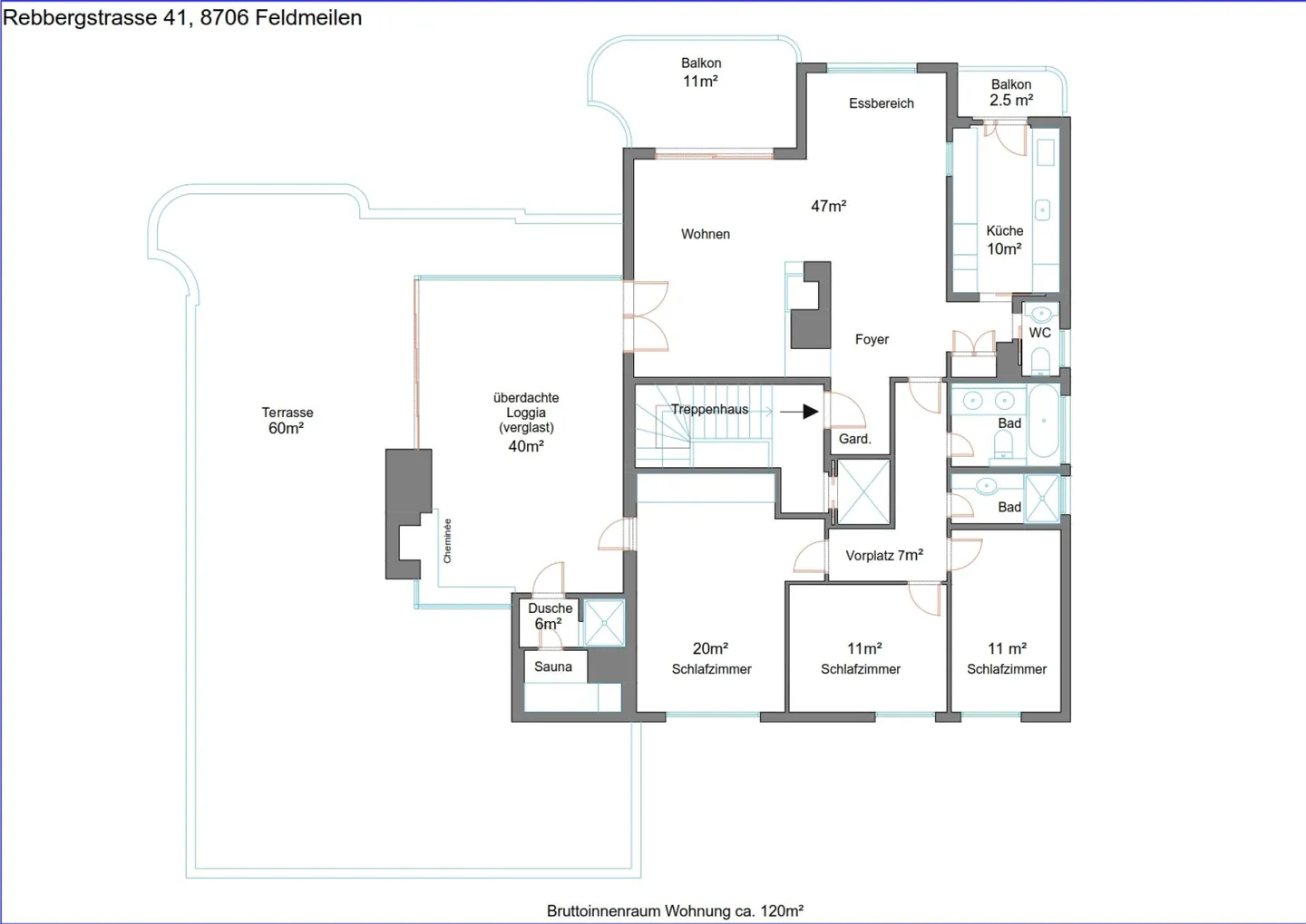 RENTAL: 5-room penthouse with huge terrace and panoramic lake view - Photo 17 of 19