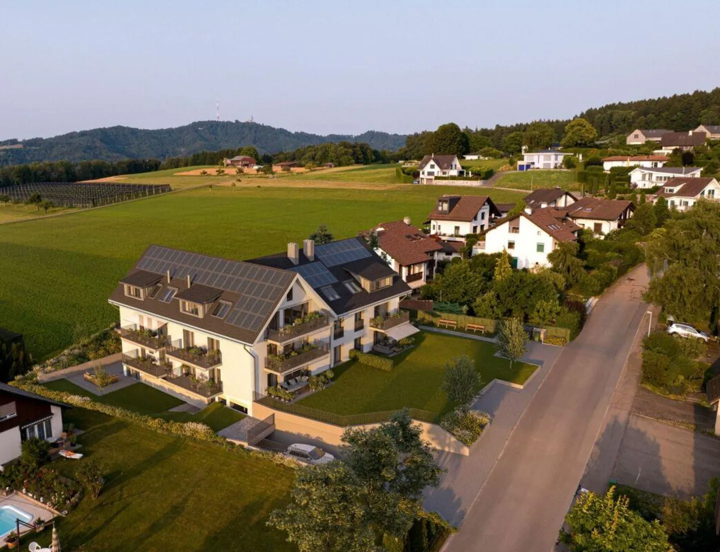 Vue dégagée sur la zone agricole et le Uetliberg - Photo 8 sur 9