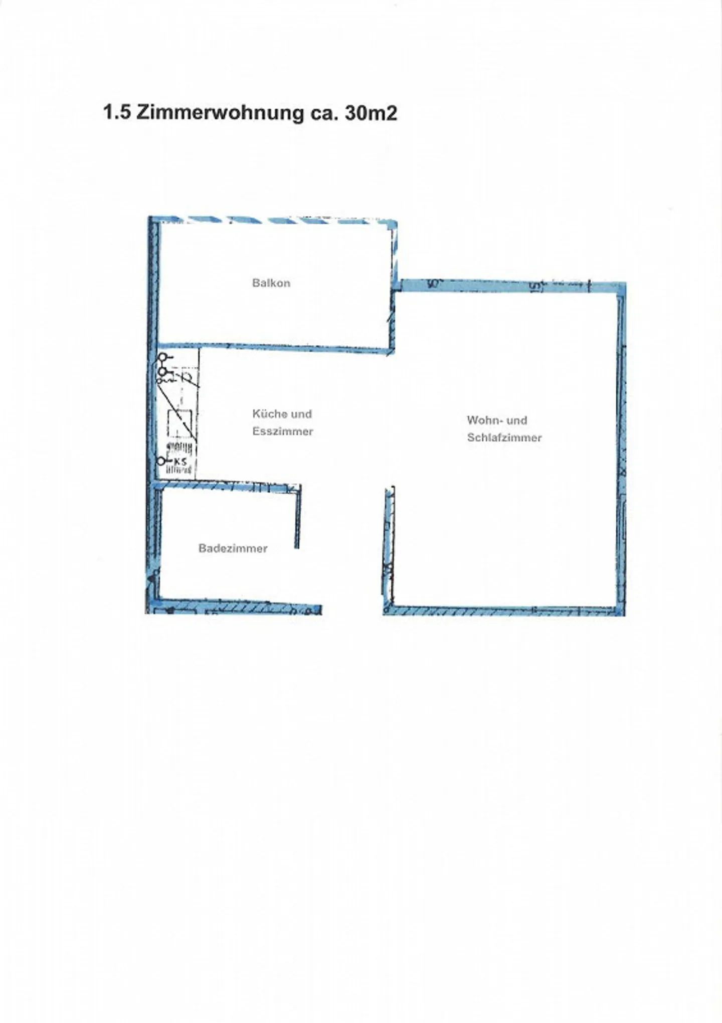 Appartement confortable de 1,5 pièce au cœur de la ville de Zug - Photo 7 sur 7