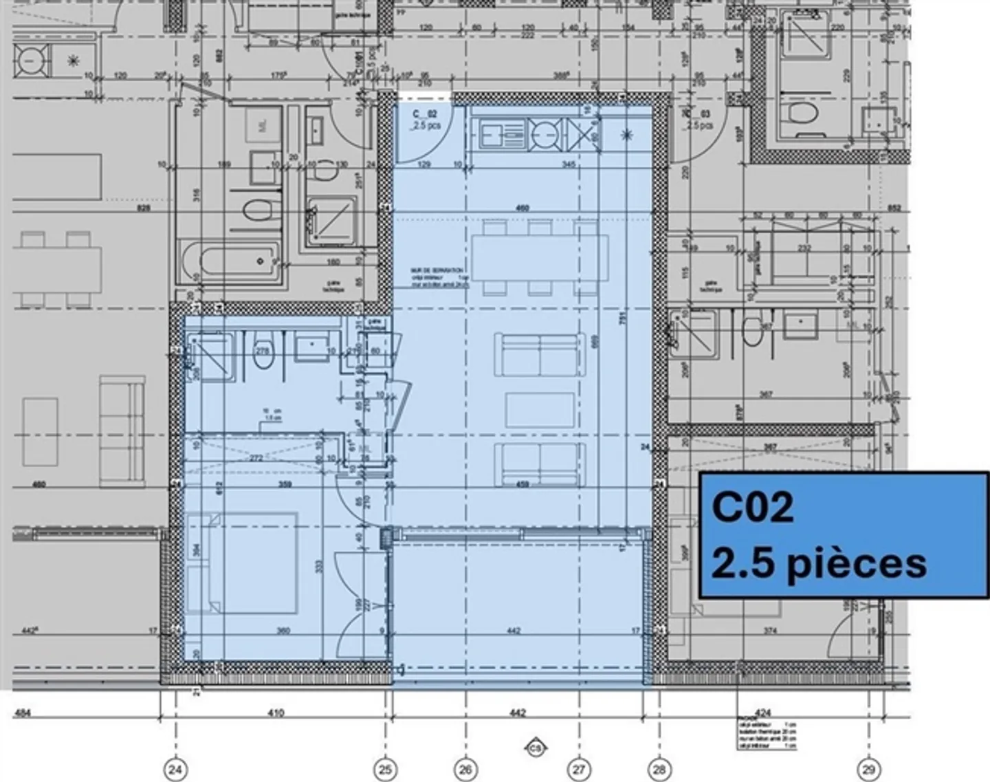In affitto - Nuovo appartamento di 2,5 stanze con terrazza a sud (C02) - Foto 3 di 9