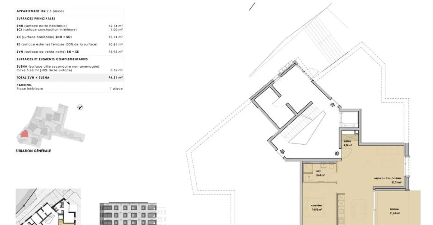 2.5-room apartment on garden level - Photo 4 of 4
