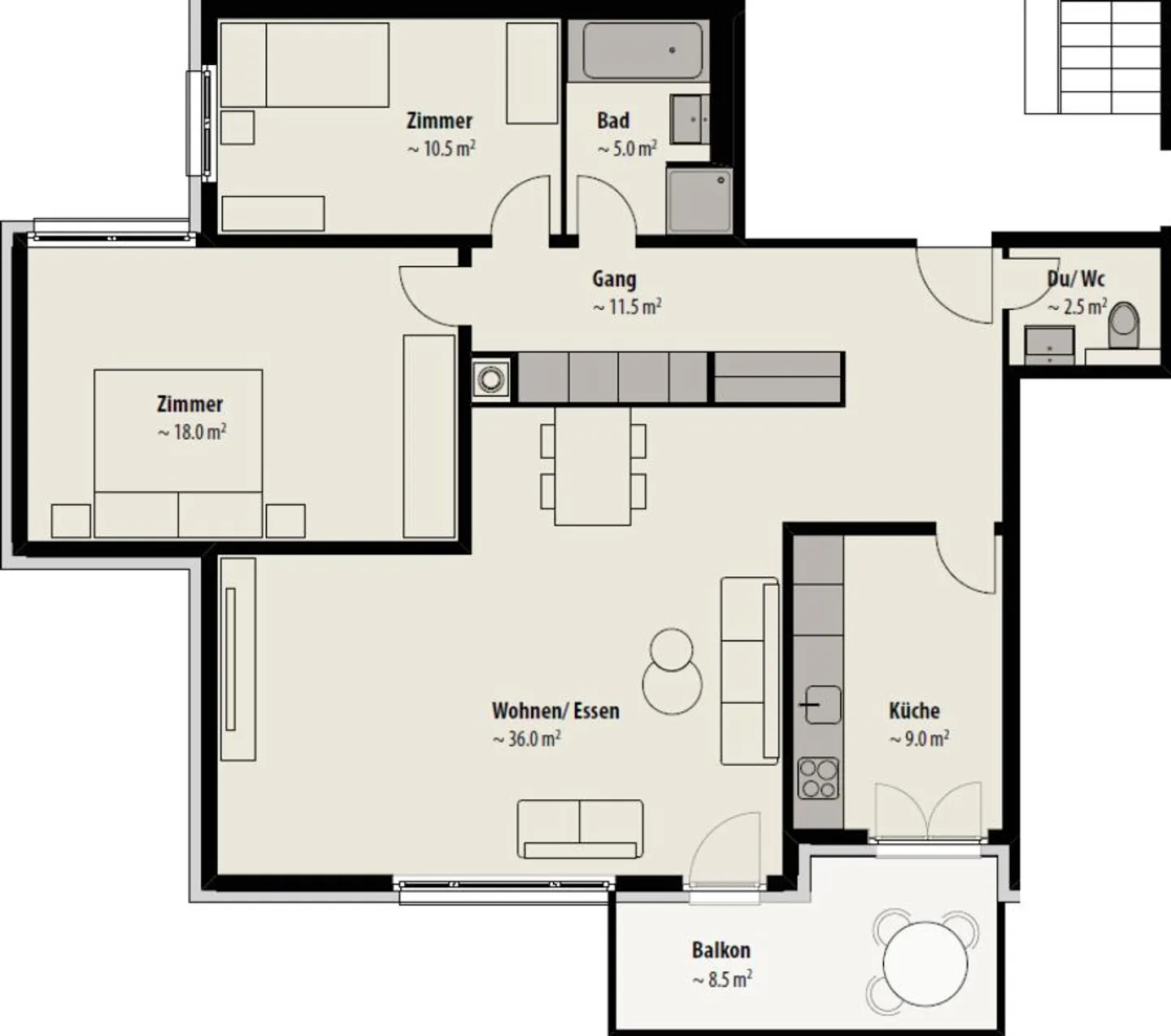 Appartamento attraente di 3,5 stanze - Foto 7 di 7