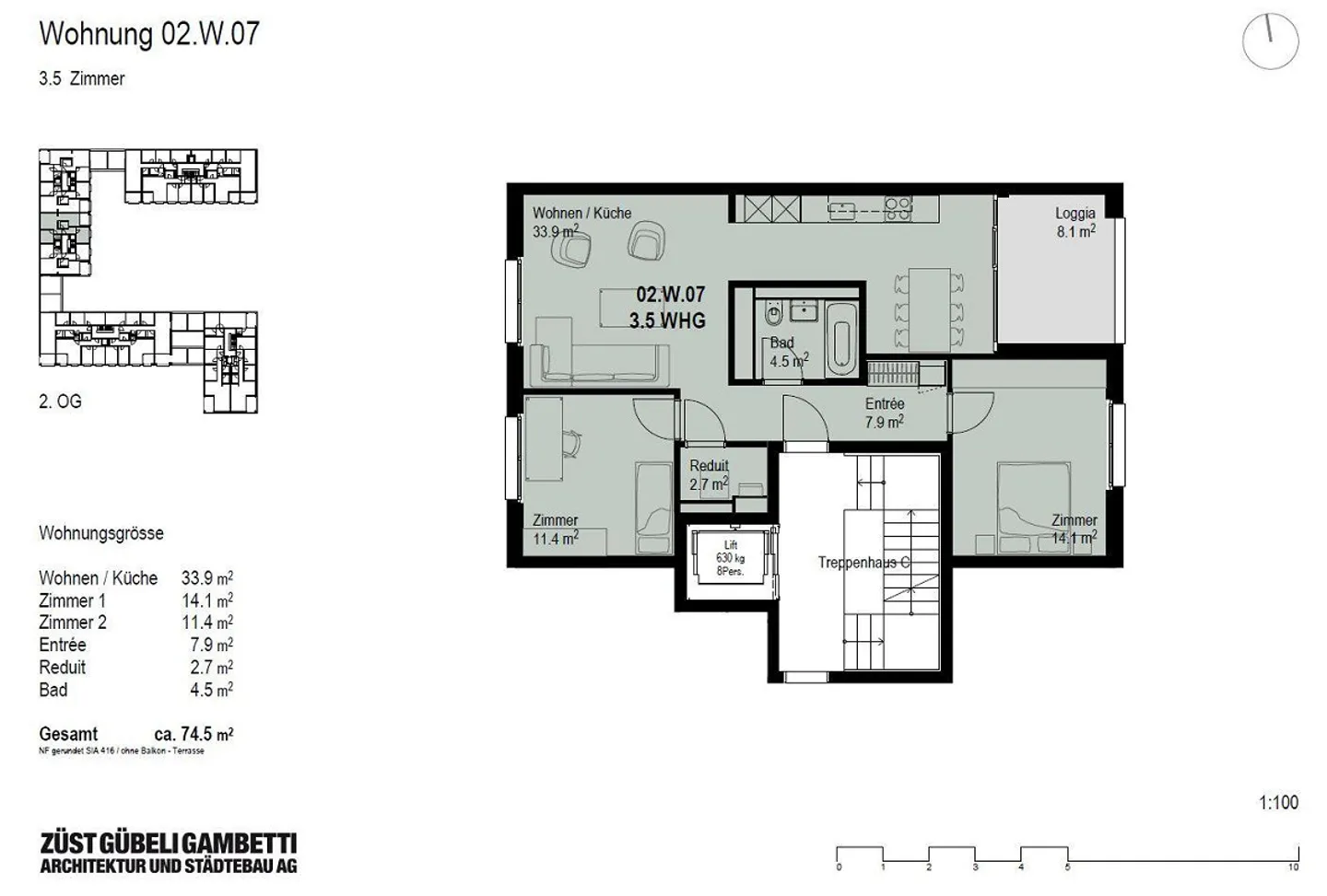 3.5 room apartment with interesting floor plan - Photo 6 of 6