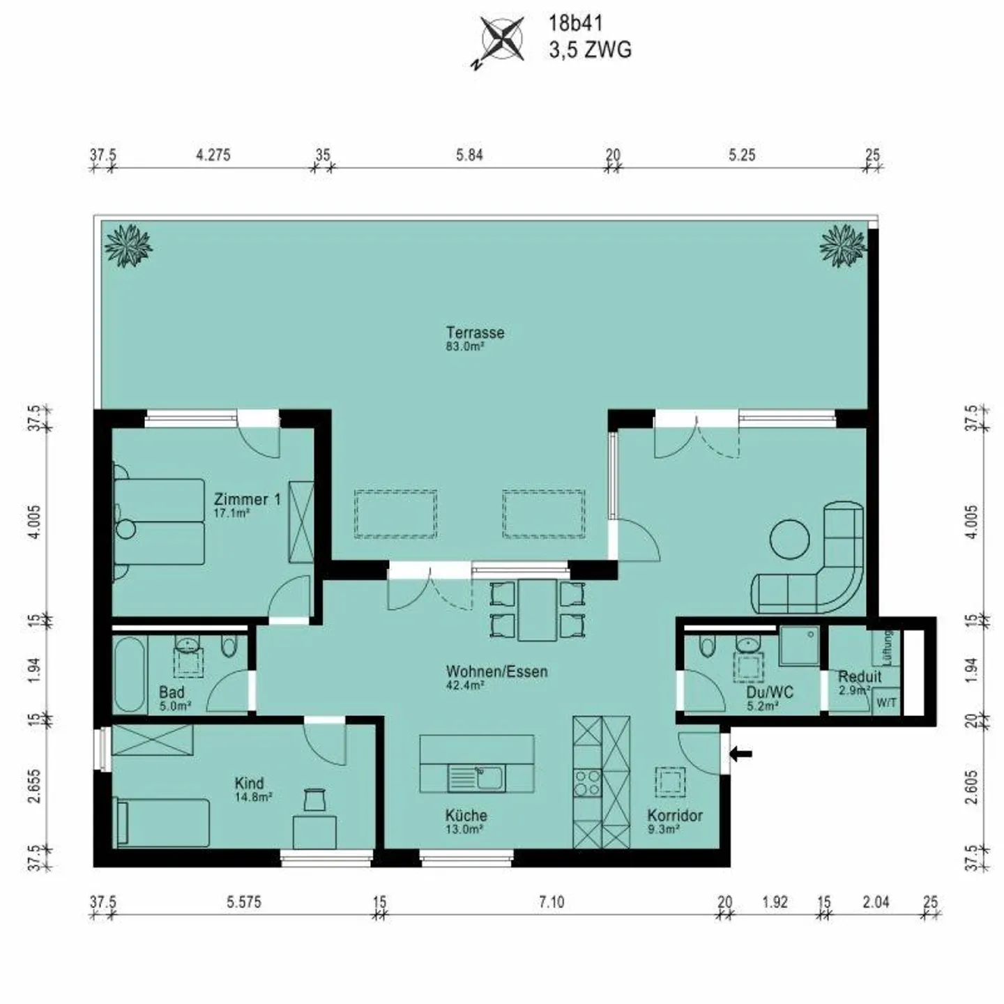 Appartement Attique Central avec Grande Terrasse - Photo 8 sur 8