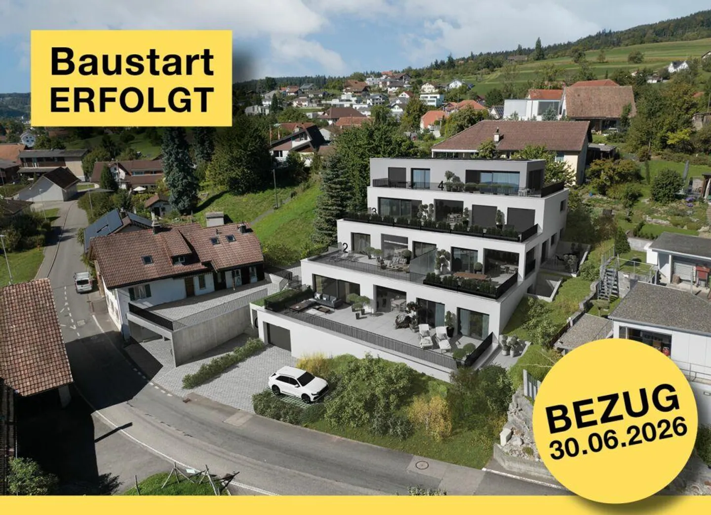 WG3 | 4.5-Zimmer-Terrassenwohnung an sonniger, zentraler Lage - Foto 2 von 7