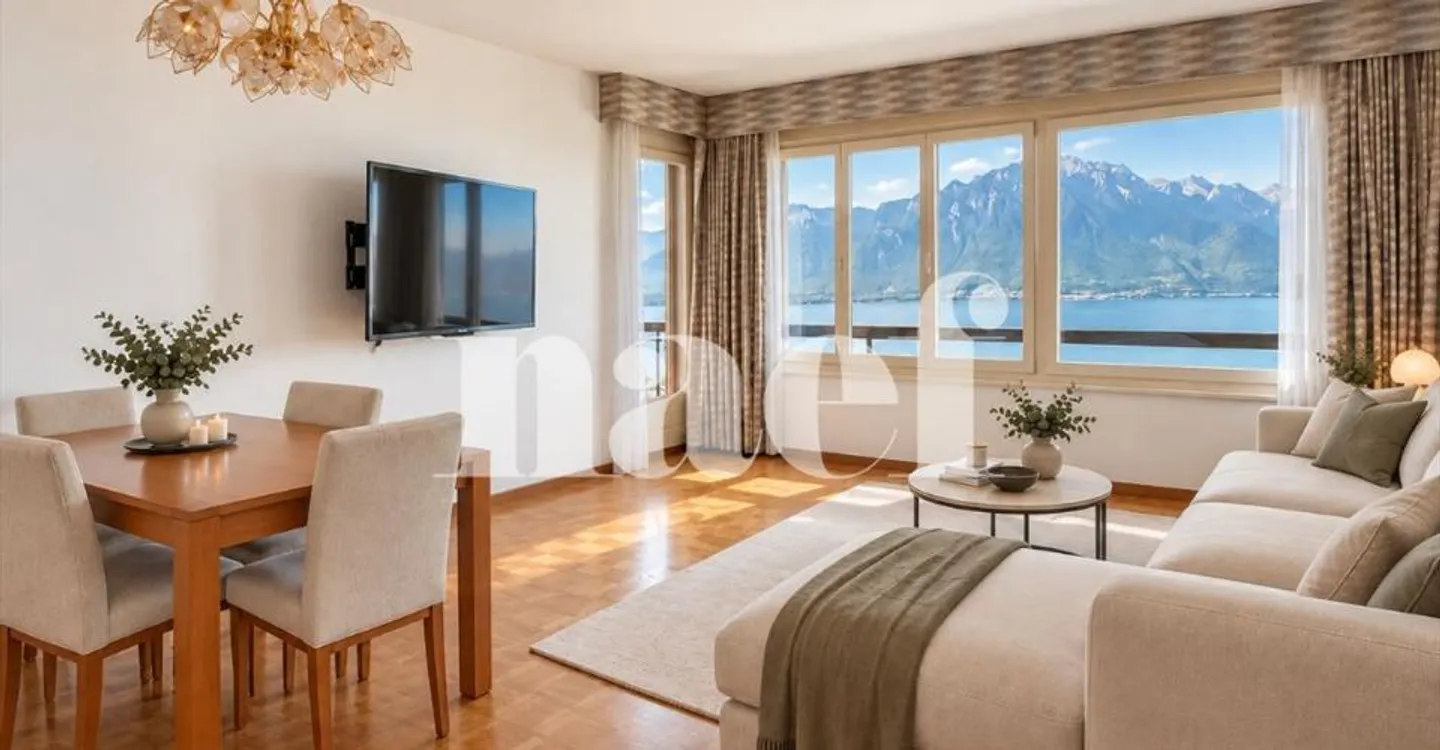 Bell'appartamento di 4,5 locali con vista mozzafiato sul lago in vendita a Montreux - Foto 7 di 12