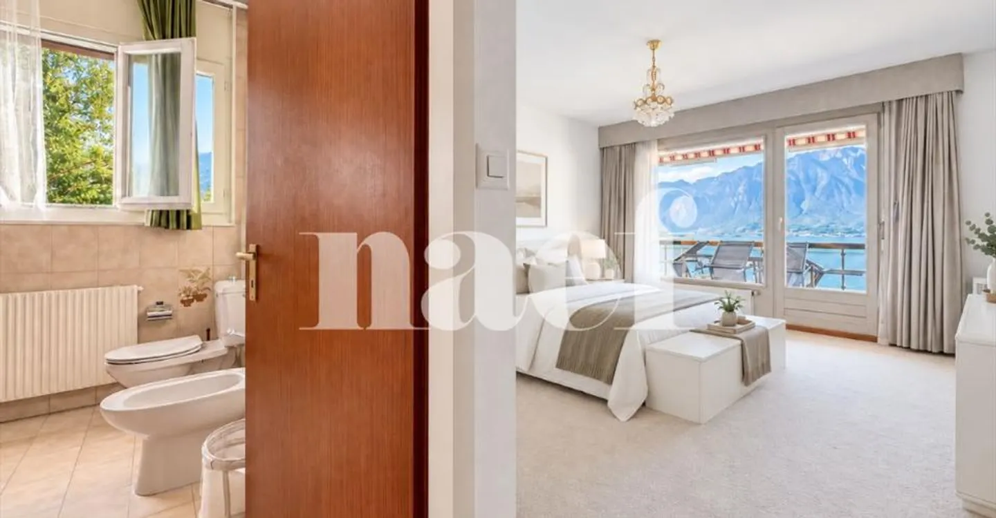 Bell'appartamento di 4,5 locali con vista mozzafiato sul lago in vendita a Montreux - Foto 9 di 12