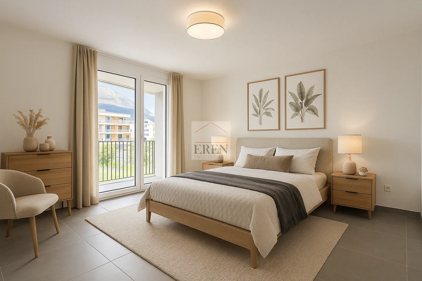 Appartement 3,5 pièces neuf de 88 m2 avec balcon-terrasse de 40m2 à louer à Conthey - Foto 6 di 14