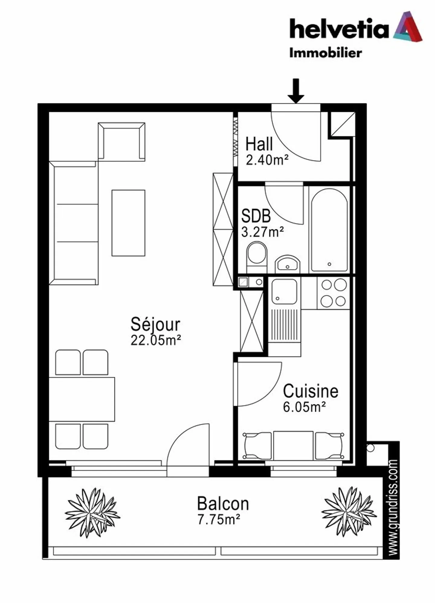 Appartement à louer - Photo 6 sur 7