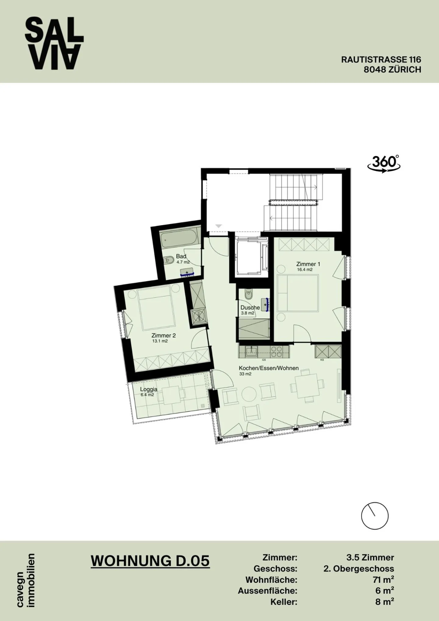 Stilvolle 3.5-Zimmer-Wohnung an ruhiger Wohnlage - Foto 7 von 7