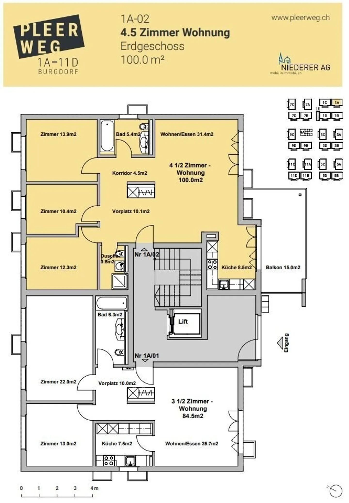 Appartement lumineux de 4,5 pièces - Photo 11 sur 12