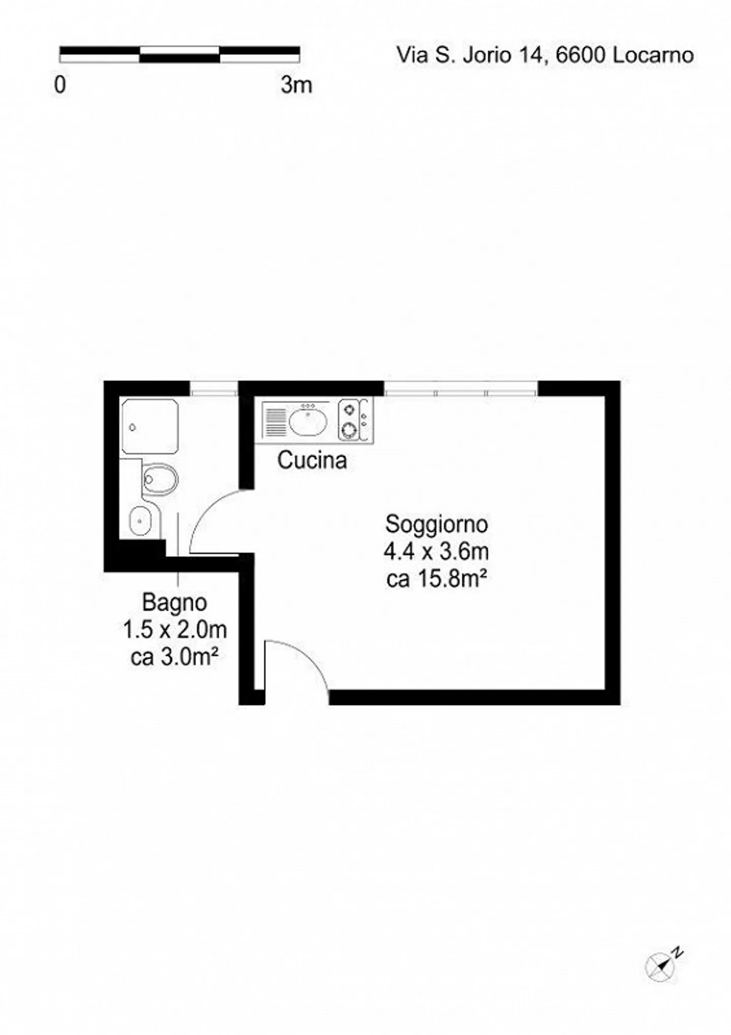 Monolocale soleggiato in zona tranquilla - Foto 8 di 8