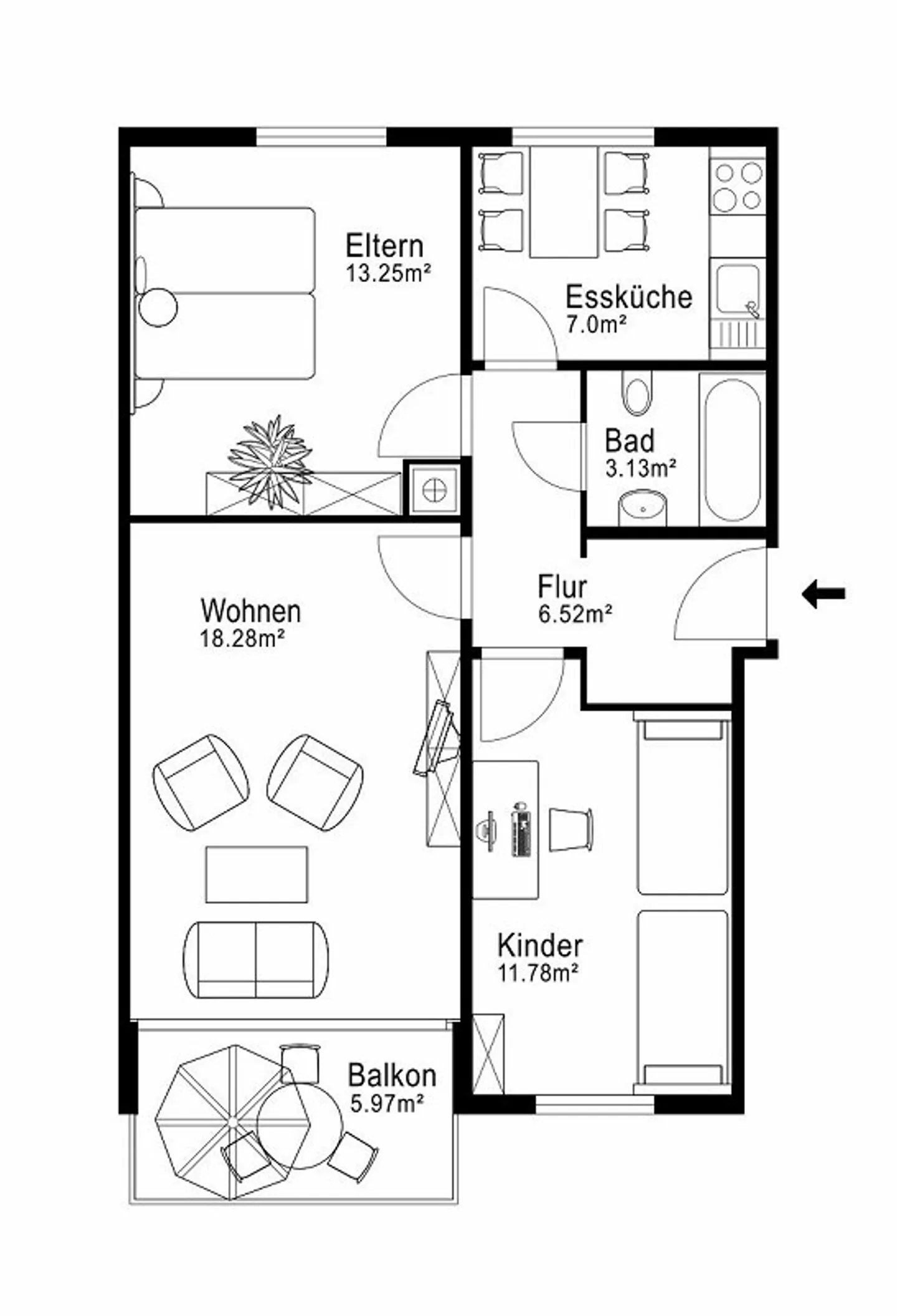 Charmante Wohnung mit Balkon - Foto 9 von 9