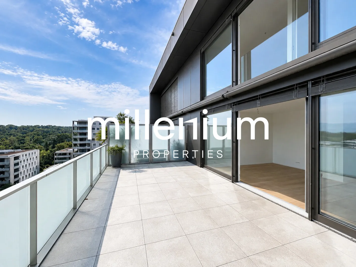 Magnifique duplex en attique avec vue sur le lac Léman et le Mont Blanc à Chêne-Bougeries - Photo 2 sur 15