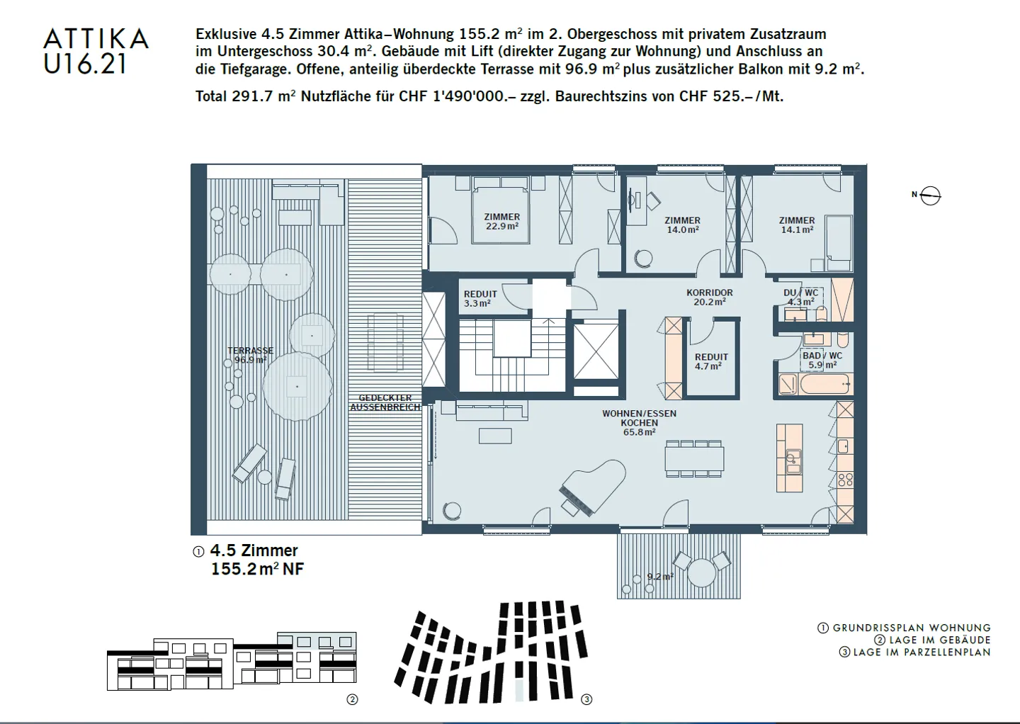 Appartamento attico ChlyHolz (in diritto di costruzione) con oltre 280 m2 di superficie utile, visita ora - Foto 14 di 15