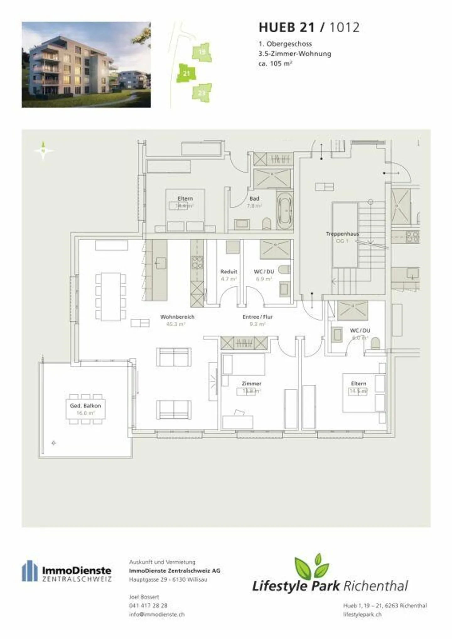 Spacious 3.5-room apartment - Photo 5 of 6