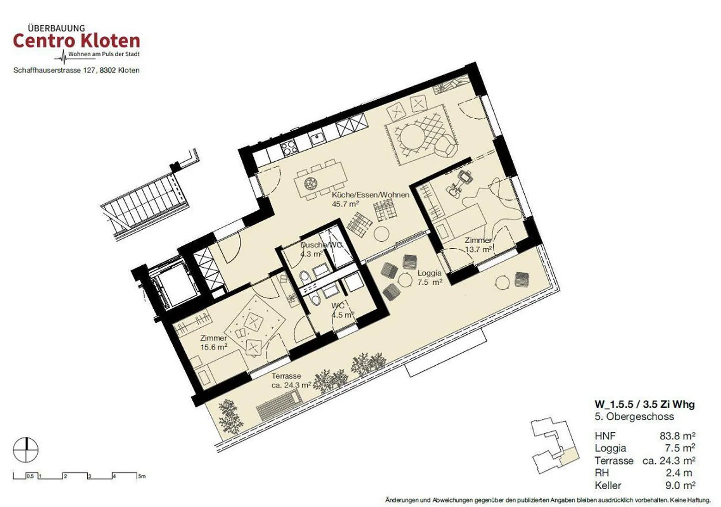 3.5 Room Apartment in Kloten - Photo 11 of 12