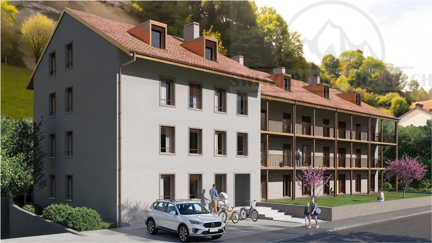 Wunderschöne 2,5 Zimmer in der Nähe der Sarine in der Unterstadt von Freiburg - Foto 3 von 9